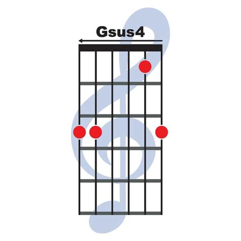 Gsus4 guitar chord icon 36531596 Vector Art at Vecteezy