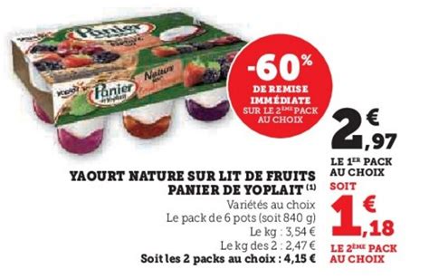 Promo Yaourt Nature Sur Lit De Fruits Panier De Yoplait Chez Hyper U