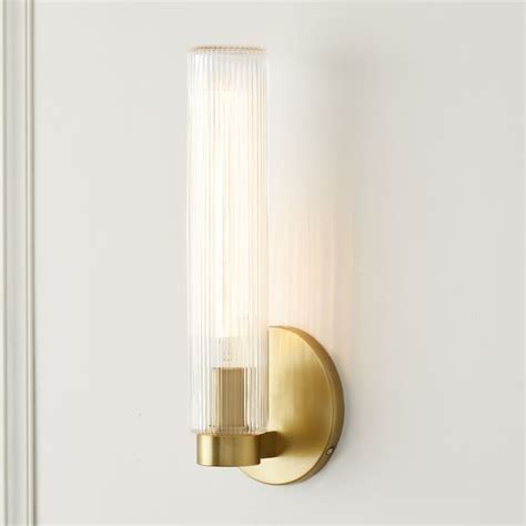 Fluted Glass Indoor Outdoor Sconce 16 ADA West Elm