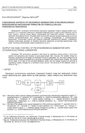 Elementy sterowane Nauczyciel prowadzący Data wykonania sprawozdania