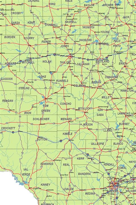 Texas Highway Road Map Printable