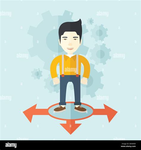 Businessman Standing On Arrow Stock Vector Images Alamy