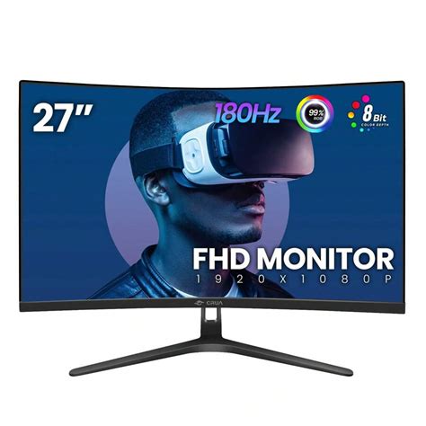 CRUA 27" 144hz/165HZ Curved Gaming Monitor, Full HD 1080P 1800R ...