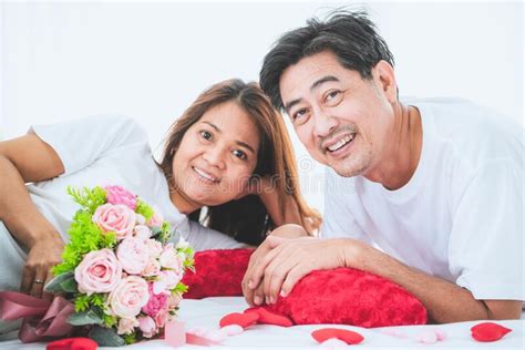 Happy Asian Senior People Having Good Time At Home Stock Image Image