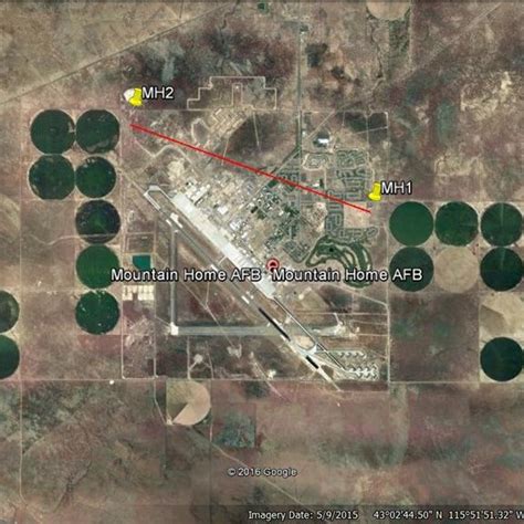 Image Of Mountain Home Afb Showing The Locations Of Mh And Mh The