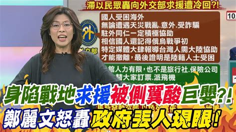 身陷戰地 求援 被外交部放生還遭側翼酸 巨嬰 鄭麗文怒轟政府 丟人現眼 Youtube