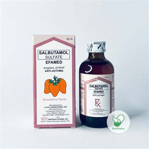 Efamed Syrup 60ml Salbutamol 2mg 5ml Docwalter Pharmacy