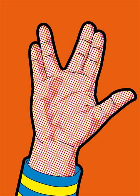 A Hand Making The Vulcan Sign On An Orange Background