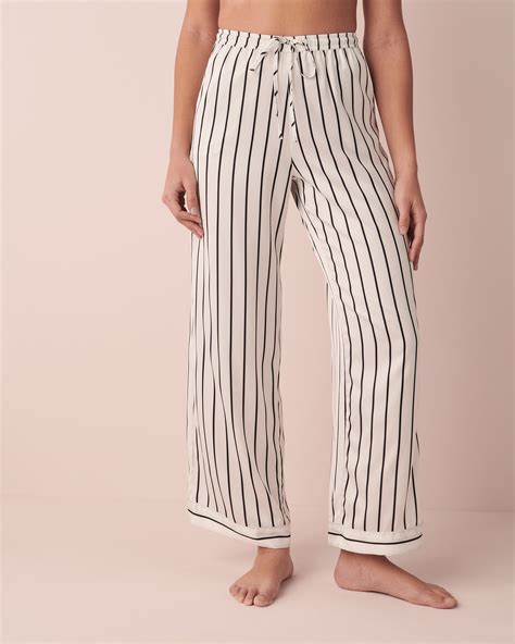 Striped Satin Pants Black And White Stripe La Vie En Rose