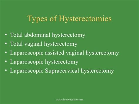 Indications For Hysterectomy