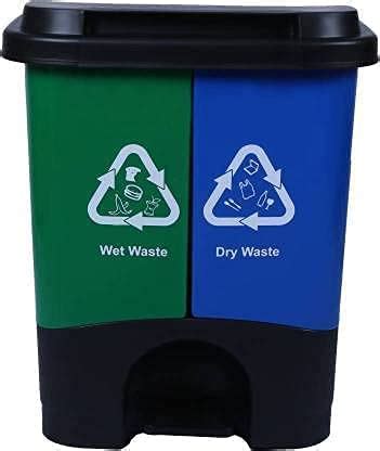 ONE PLUS Enterprise Twin Bin Dry And Wet Waste Dustbin 2 IN 1 Plastic