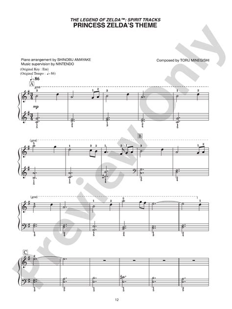 The Legend Of Zelda™ Spirit Tracks For Easy Piano Piano Nintendo® Digital Sheet Music Download