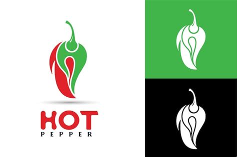 Conceito Criativo De Design De Logotipo De Pimenta Quente Vetor Premium