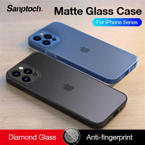 Sanptoch Matte แก้วเคสโทรศัพท์สำหรับ Iphone 11 12 13 Pro Max Full