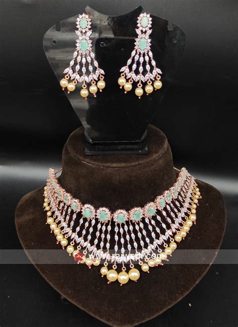 Designer American Diamond Necklace Set