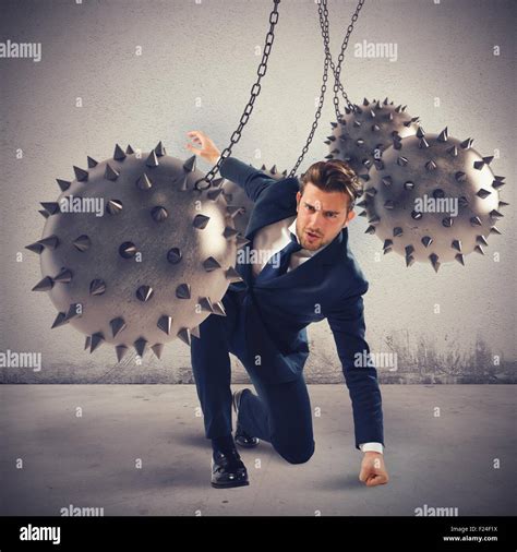 Businessman Determined But Hampered Stock Photo Alamy