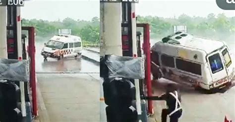 Speeding Ambulance Crashes Against Toll Plaza In Karnatakas Udupi 4 Dead