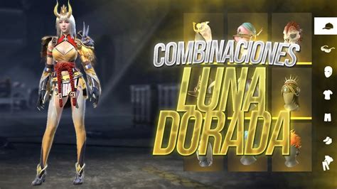 LAS MEJORES COMBINACIONES Con EL SET LUNA DORADA FREE FIRE Mateo XD