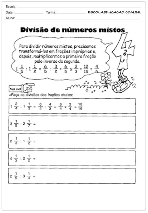 Atividades Com Frações Para O 4º Ano Atividade De Matemática Escola