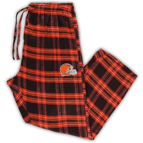 Cleveland Browns Mens Ledger Flannel Pajama Pants Brown Sports