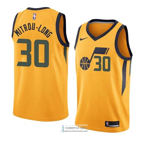 Camisetas NBA Utah Jazz Naz Mitrou Long Statement 2018 Amarillo