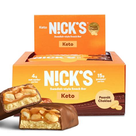 Buy NICKS Protein Bars Chocolate Peanut 15g Protein 200 Calories