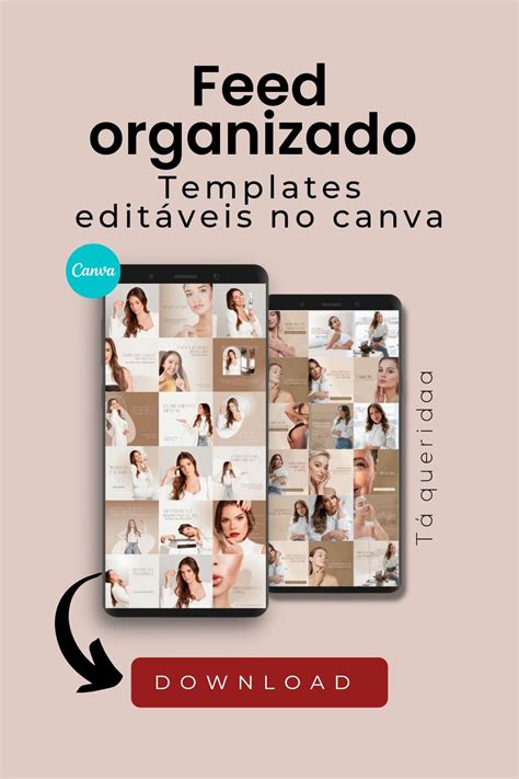 Feed Organizado Pack De Templates Editáveis No Canva Para Instagram