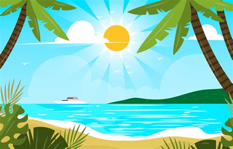 Flat Summer Scenery Background 2556469 Vector Art at Vecteezy