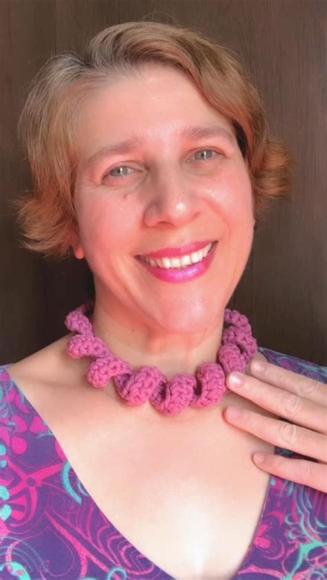 Estou Apaixonada Por Esse Colar Feito Fio De Malha Crochet Collar