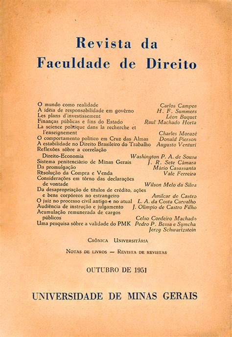 REVISTA DE REVISTAS REVISTA DA FACULDADE DE DIREITO DA UFMG