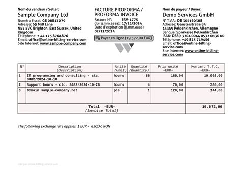 Online Sample Proforma Invoices Proforma Invoice Templates