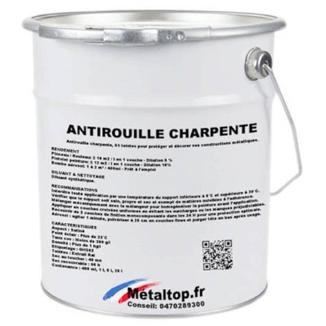 Antirouille Charpente Metaltop Brun Rouge Ral Pot L