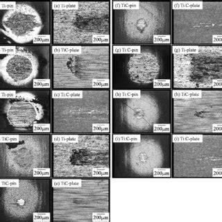 Micrographs Of Wear Scar Of Pin And Plate After Friction Test Figure