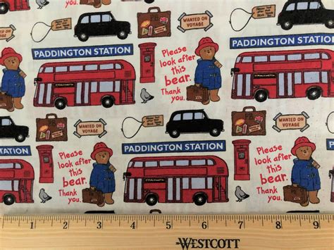 Paddington Bear Cotton Fabric Quilting Sewing Camelot Etsy Paddington Paddington Bear Cozy