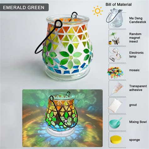 Fankiway Diy Mosaic Night Light Kit Make Your Own Mosaic Night Light Kit Diy Stained Glass Set