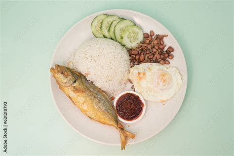 Ikan Nasi Lemak fried fish coconut rice Stock Photo | Adobe Stock