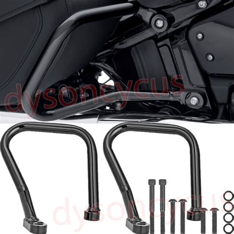 Fit Harley Softail Heritage Classic Gloss Black Rear Saddlebag Guard Crash Bar Ebay