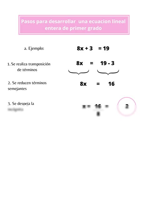 Solution Ecuaciones Lienales Y Pasos Para Desarrollar Ecuaciones