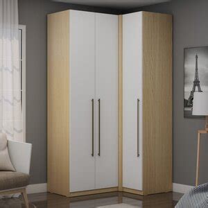 Guarda Roupa Modulado De Canto 100 Mdf 3 Gavetas Infinity Savana