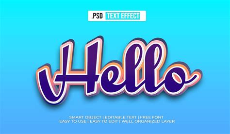 Premium Psd Hello Psd Text Effect 3d Editable