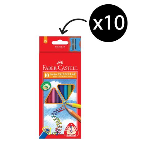 Faber Castell Grip Triangle Coloured Pencils Pack 10 Winc