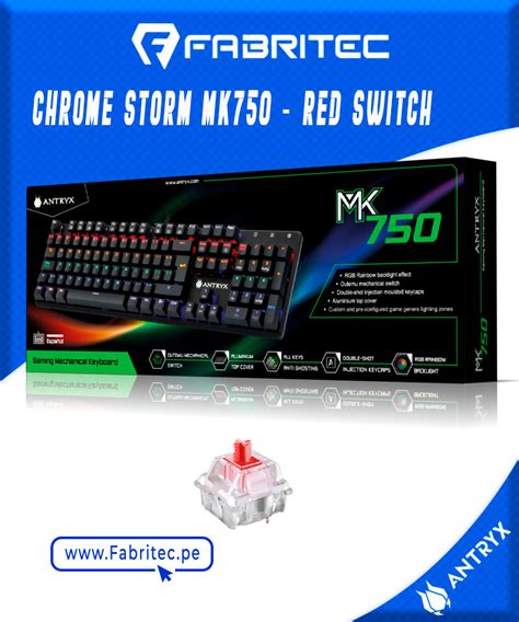 Teclado Mecanico Antryx Chrome Storm Mk Red Switch Amk Cs Kre Sp