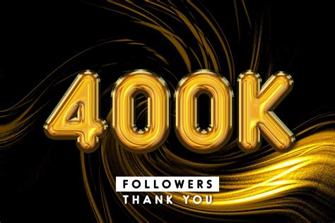 Thank You 400k Followers 3d Text Effect Graphic By Ju Design · Creative