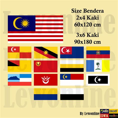 Malaysia Flag 2x4 3x6 Bendera Malaysia 马来西亚国旗州旗 Stb24 Stb36 Shopee Malaysia