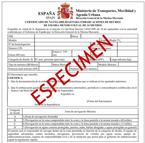 Certificado De Navegabilidad Marinos