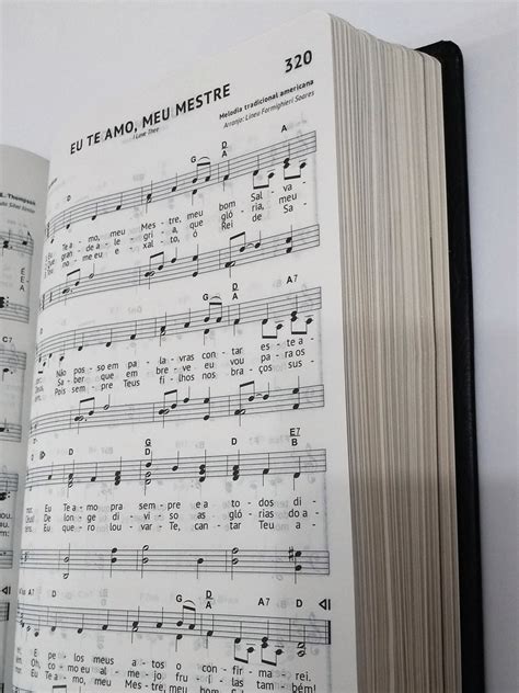 Novo Hinário Adventista De Couro Legítimo C Partitura Preto Frete grátis