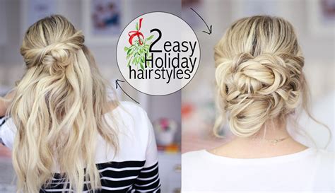 2 Easy Holiday Hairstyles Youtube