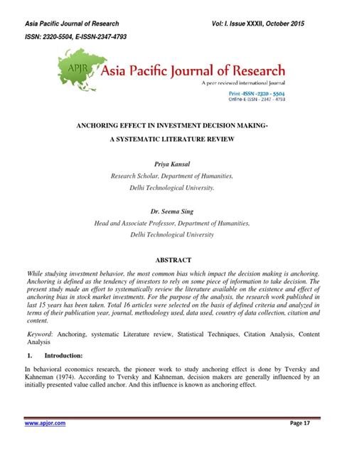 Anchoring Effect in Making Decision | PDF | Financial Markets | Bias