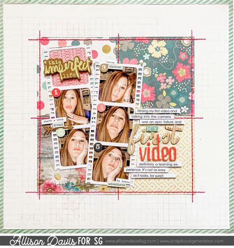 Easy 6x6 Paper Pad Design Four 4 Squares Background Scrapbook