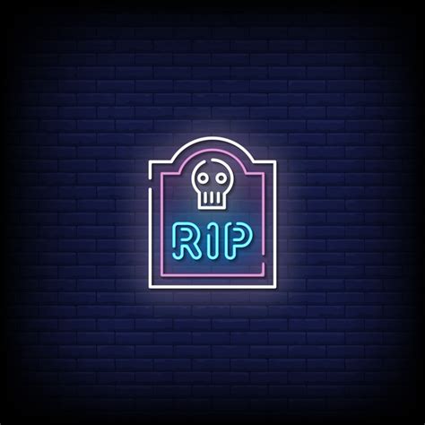 rip neon signs style text vector  vector art  vecteezy